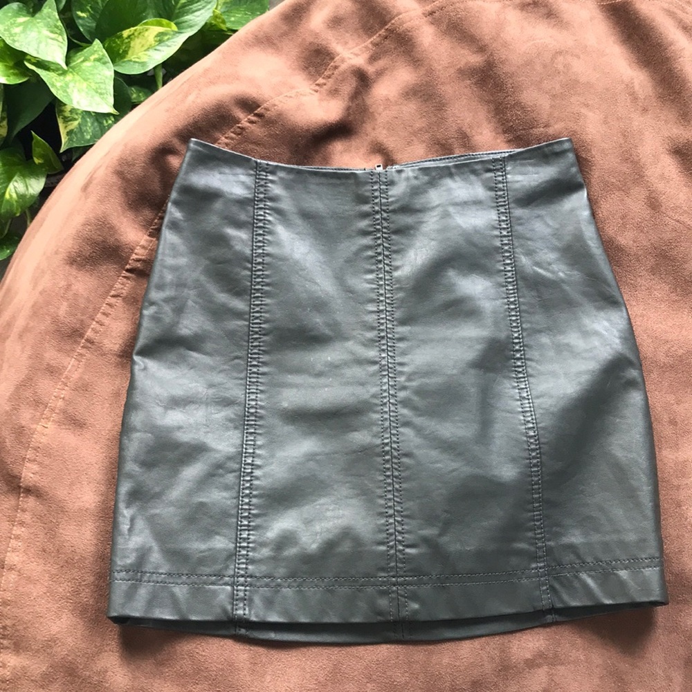 Free people black vegan leather skirt